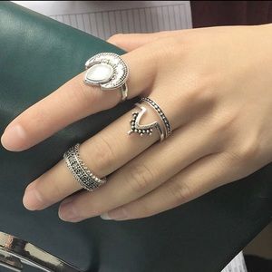 Retro Style Vintage Ring Set 4pcs